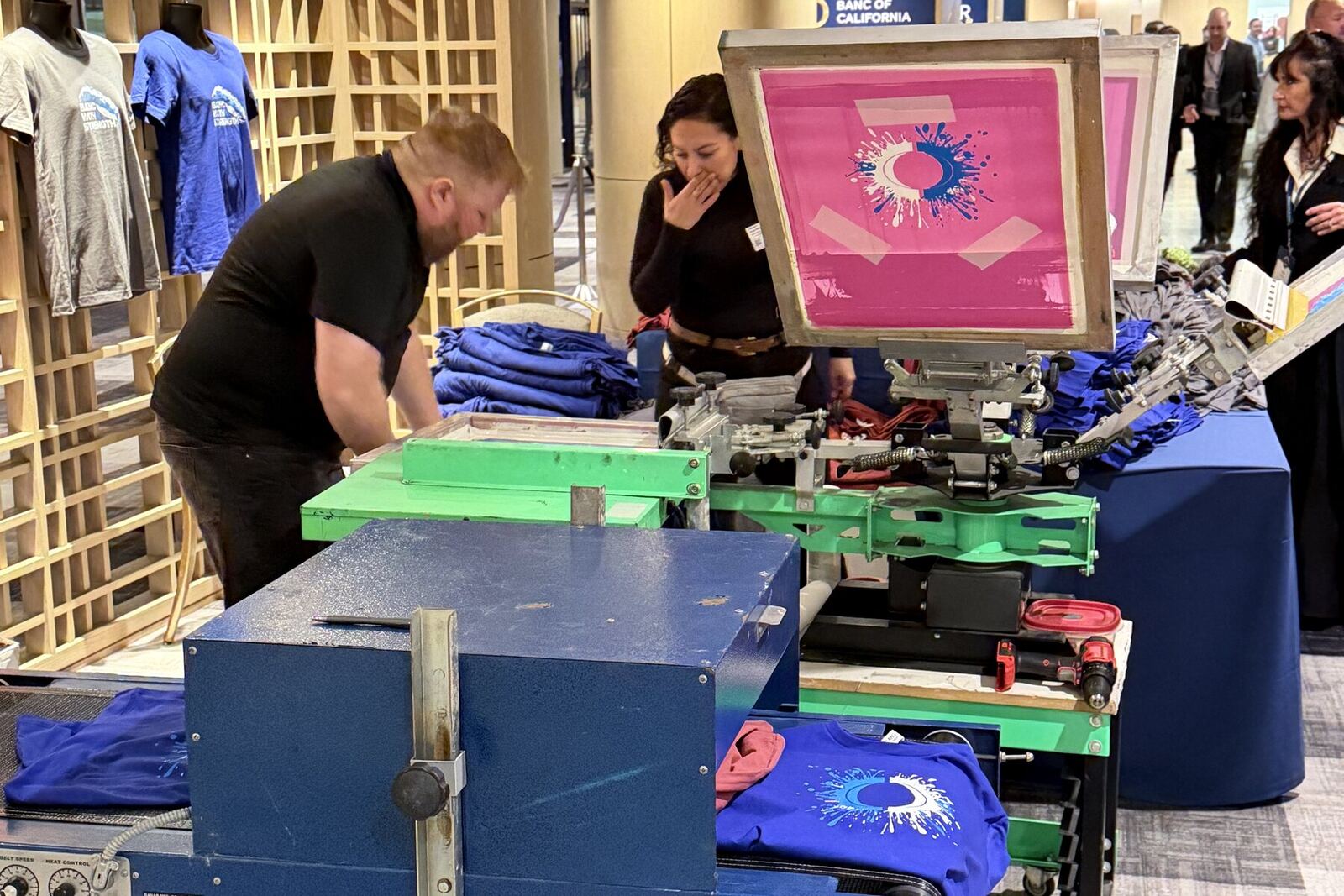 DTF transfer production line at event